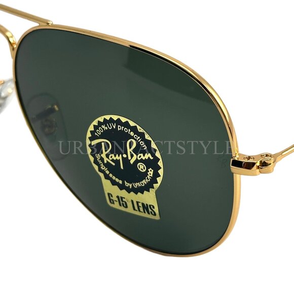 New Ray-Ban Aviator Sunglasses CLASSIC GREEN G-15 Lens - RB3025 - 58mm Standard - Picture 4 of 9